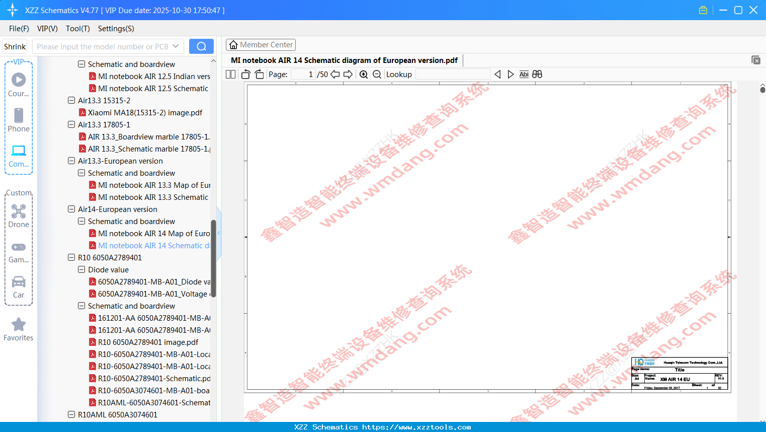 Laptop Xiaomi MI Notebook AIR 14 Schematic Diagram Of European Version
